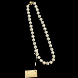 Vintage Spanish Mallorca Majorca Grey Pearl Classic Necklace Original Tag